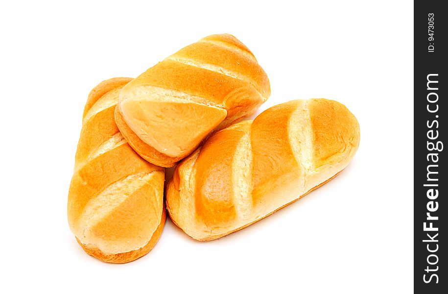 The bread on white background. The bread on white background