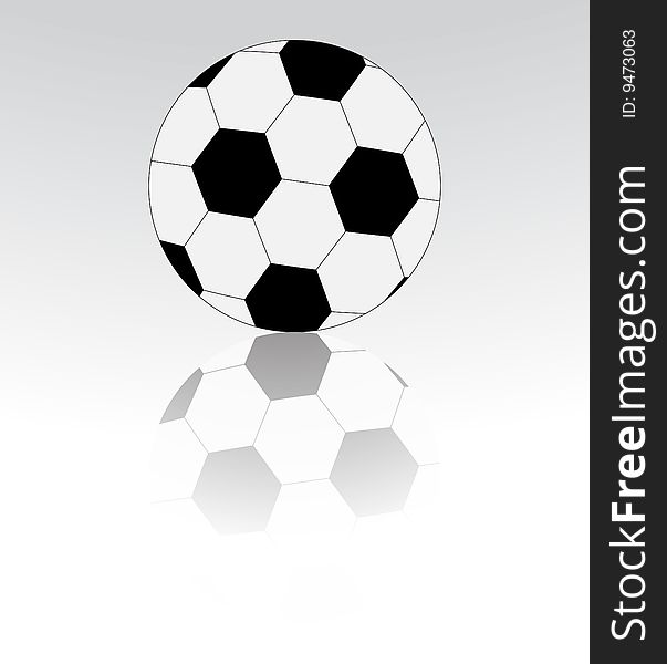 Soccer ball over grey background with the reflection. Soccer ball over grey background with the reflection.