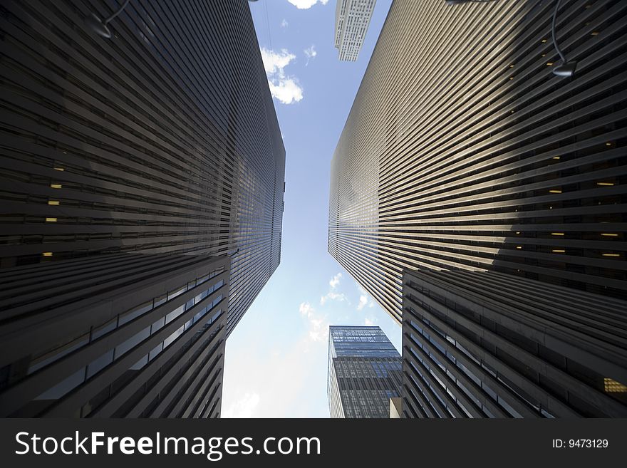 Modern office buildings in New York