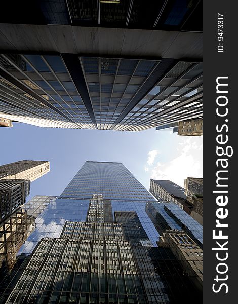 Modern office buildings in New York