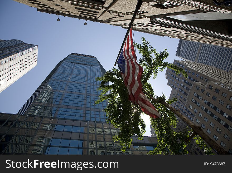 Modern office buildings in New York