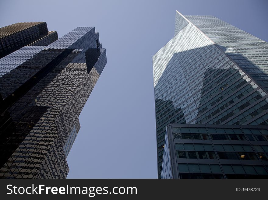 Modern office buildings in New York