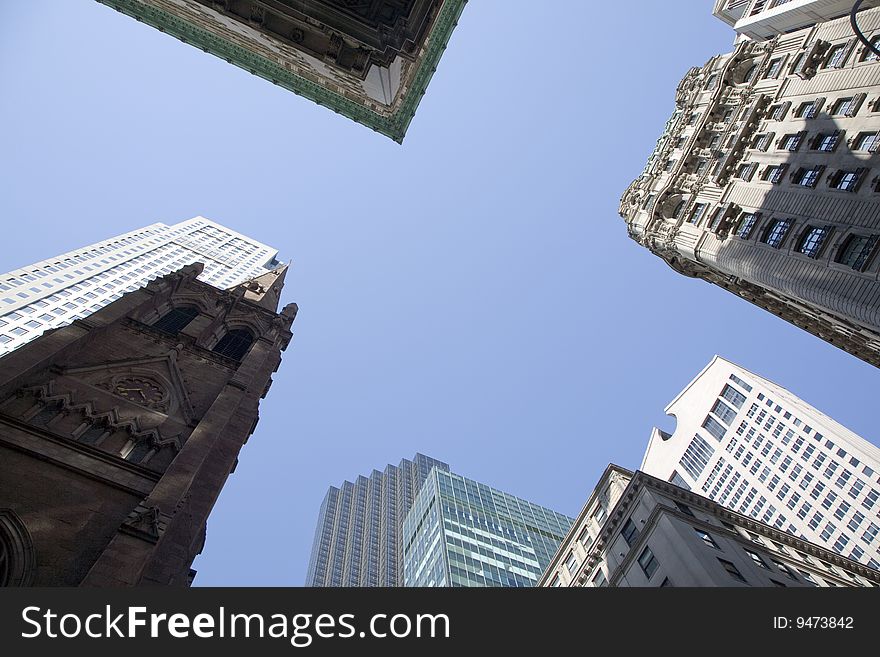 Modern office buildings in New York