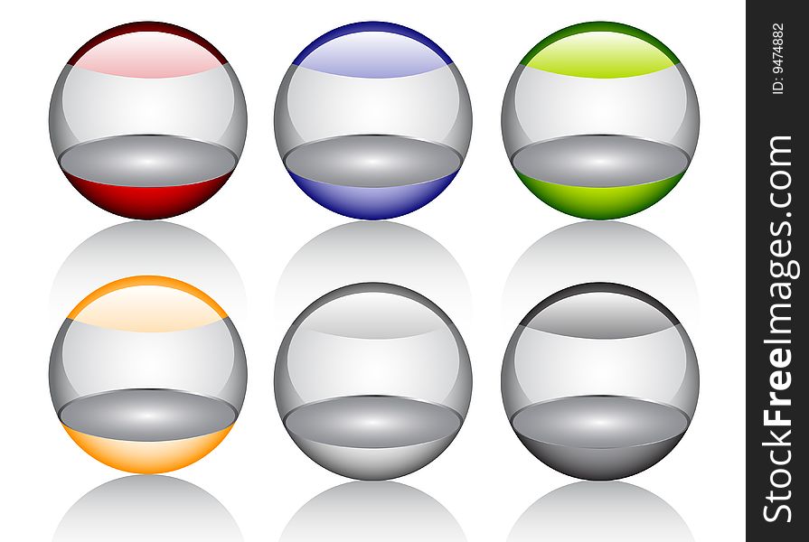 Glossy shiny orbs, vector illustration