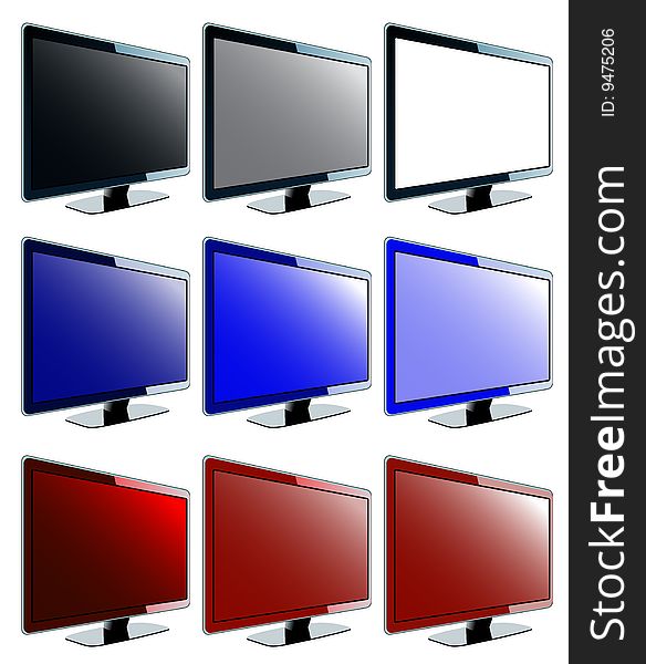 LCD screen collection, vector illustration