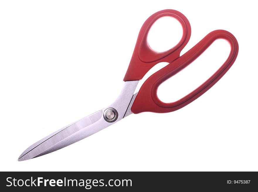 Classic metal scissors isolated on white