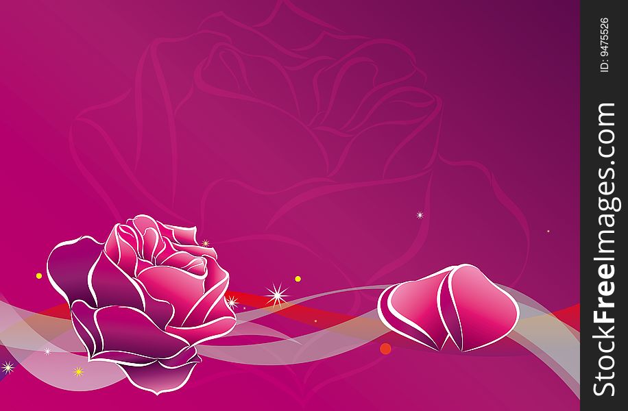 Purple background and the roses