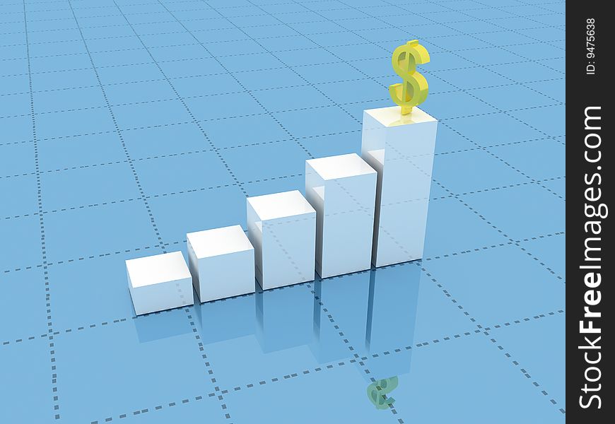 3d abstract chart for company presentation