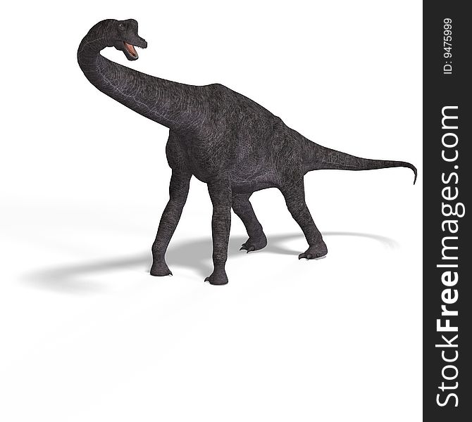 Giant dinosaur brachiosaurus With Clipping Path over white