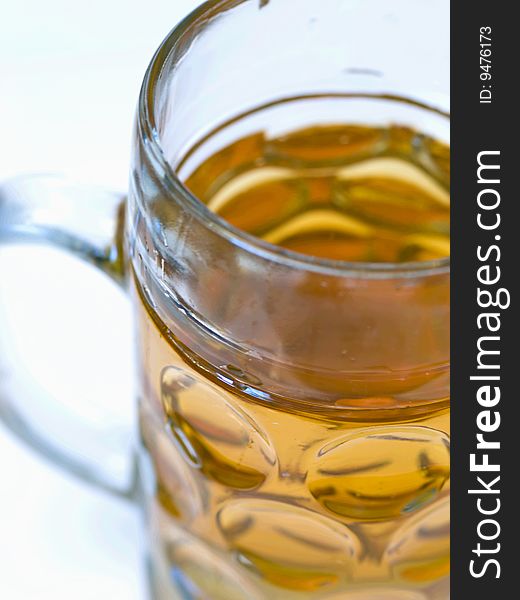 Close-up Of A Big Beer Glass Without Foam