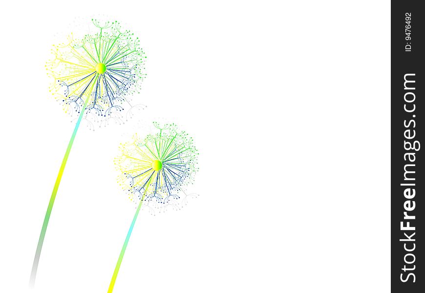 Colorful abstract dandelion, vector illustration. Colorful abstract dandelion, vector illustration