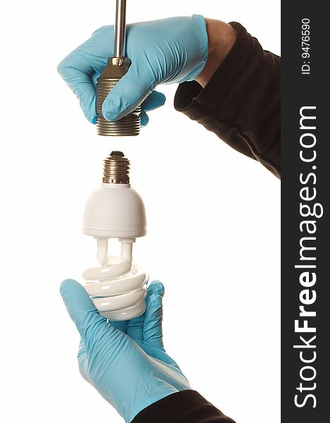 Engineer Hands And Lamp