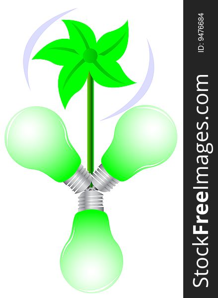 Floral green light, vector illustration