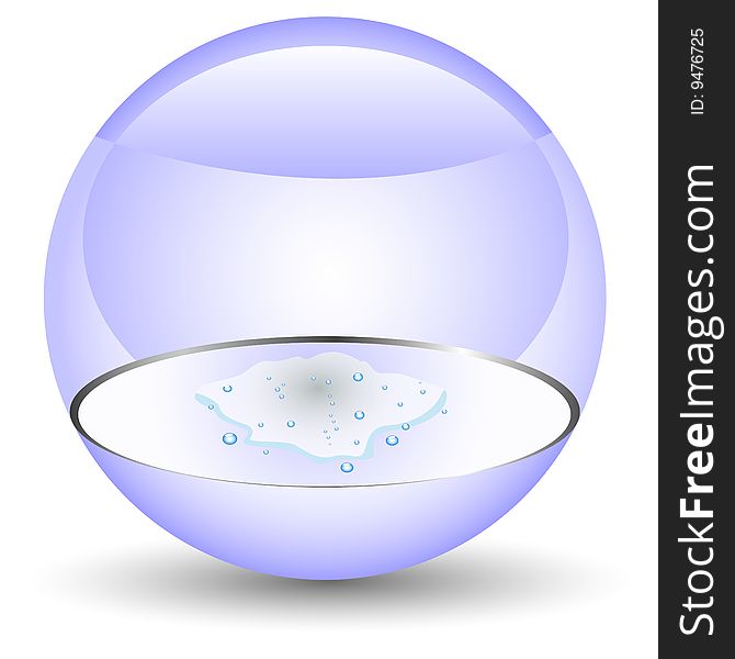 Glossy blue orb, vector illustration. Glossy blue orb, vector illustration