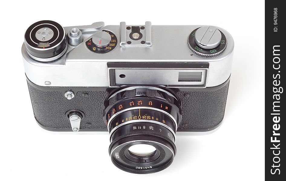 Vintage retro soviet film camera. Vintage retro soviet film camera