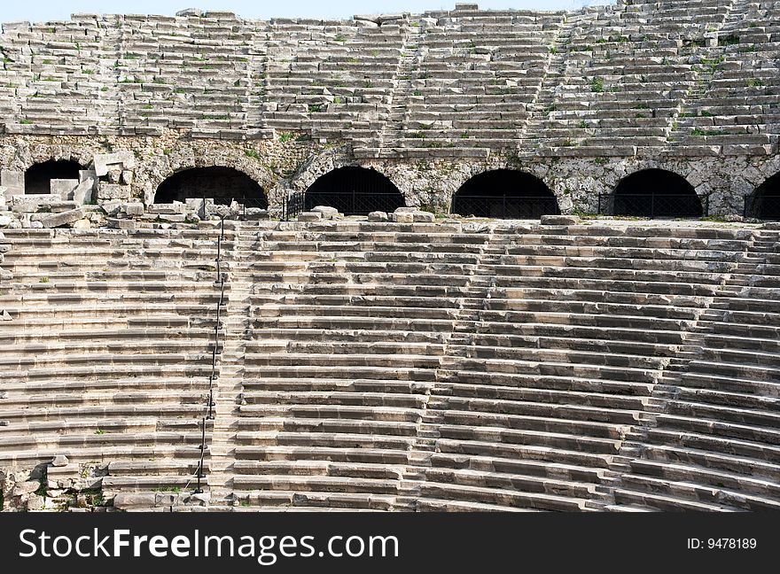 Ancient amphitheatre in a Mediterranean town