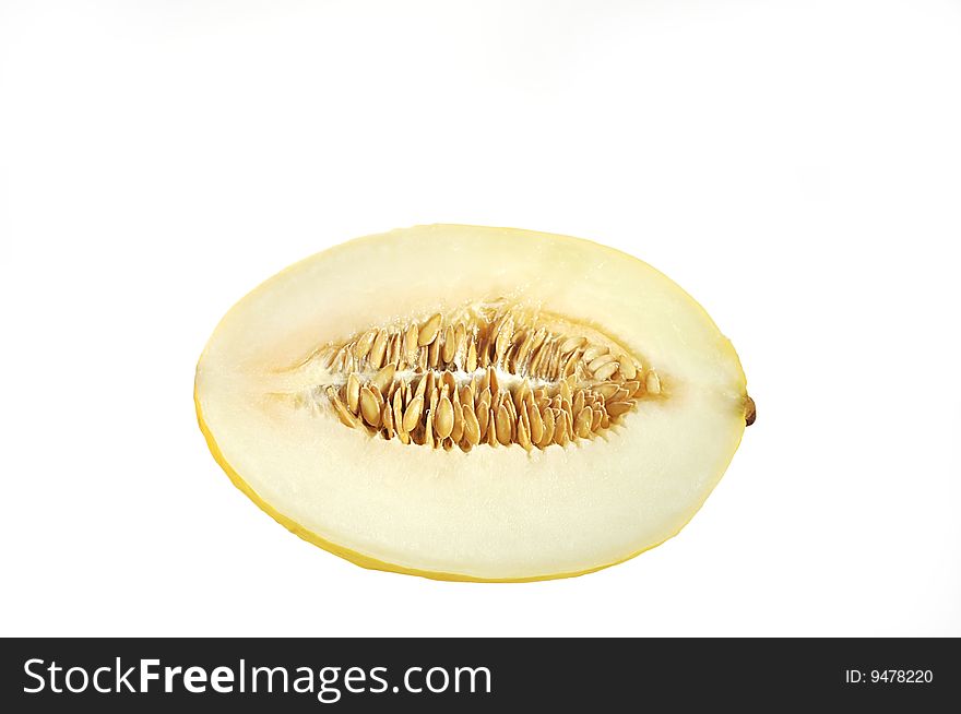 Cut melon isolated on white background with clipping path. Cut melon isolated on white background with clipping path.