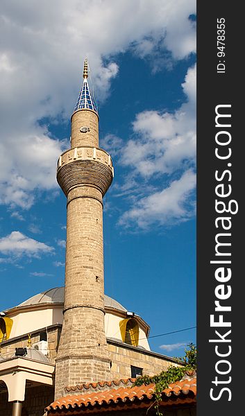 Tower of mosque in the eastern town