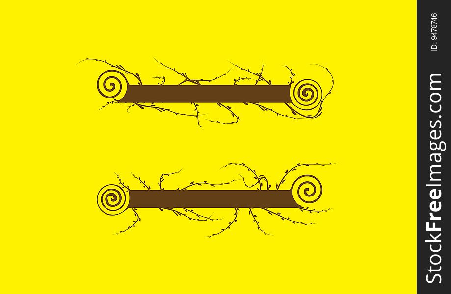 Yellow background with brown waves