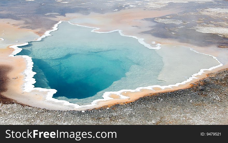 Yellowstone National Park Heart Spring close up. Yellowstone National Park Heart Spring close up