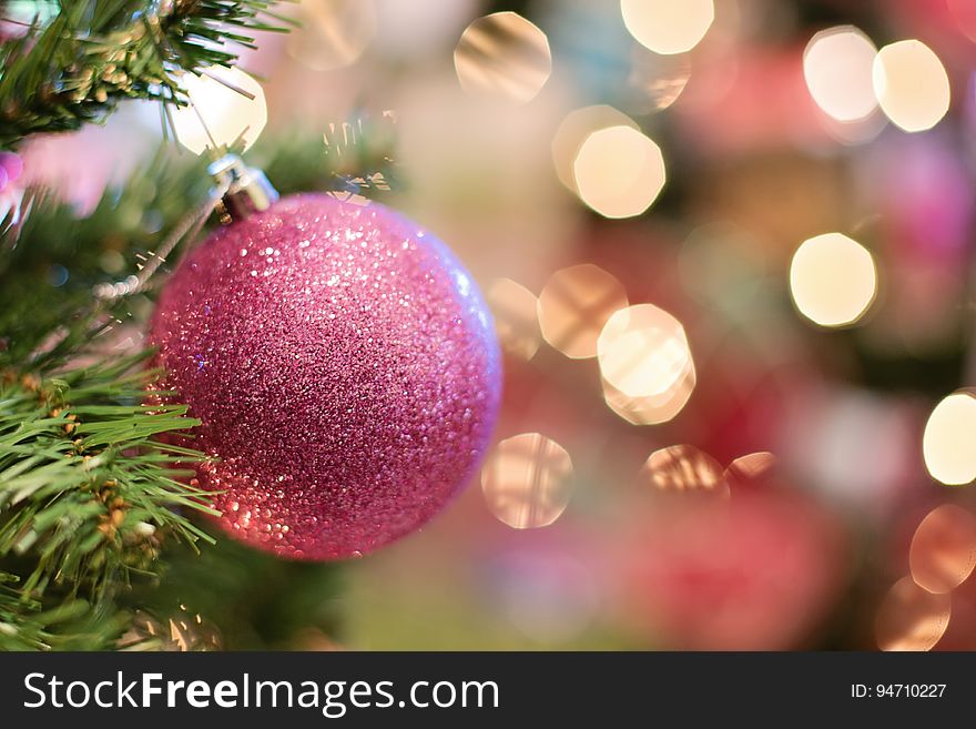 Closeup of a Christmas ornament.