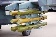 Rockets Placed Under A Plane Wing Stock Images Rockets Placed Under A Plane Wing Stock Images