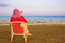 Lonely Young Woman Near The Ocean Stock Image Lonely Young Woman Near The Ocean Stock Image