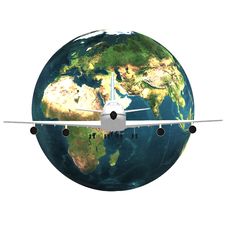 Airliner With Earth Royalty Free Stock Photo