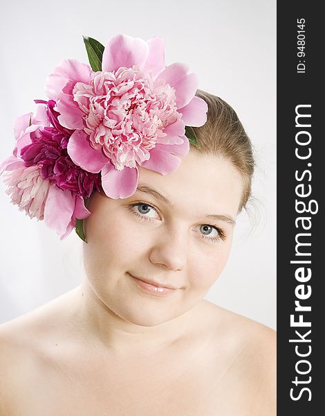 Face Of Woman With Flower