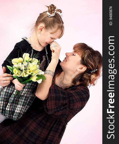 Series of images of young mum with the daughters