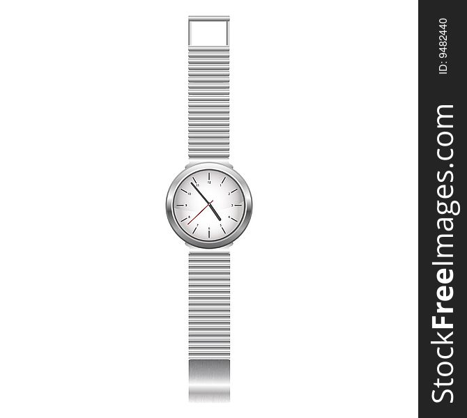 Silver watch isolated over a white backgtound. Silver watch isolated over a white backgtound