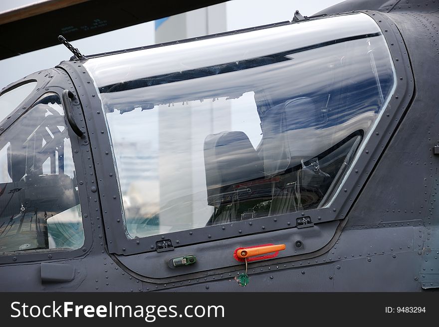 Cockpit of Russian military helicopter. Cockpit of Russian military helicopter