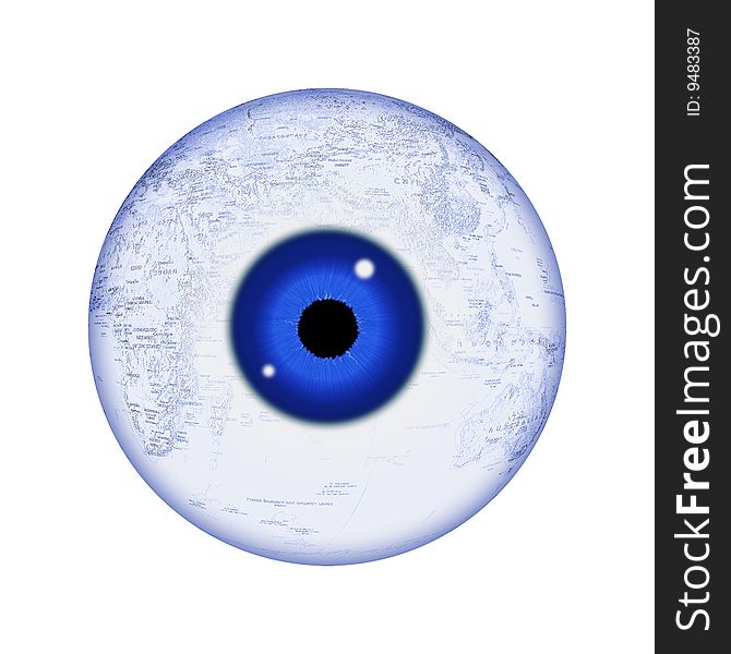 The blue globe with the blue eye