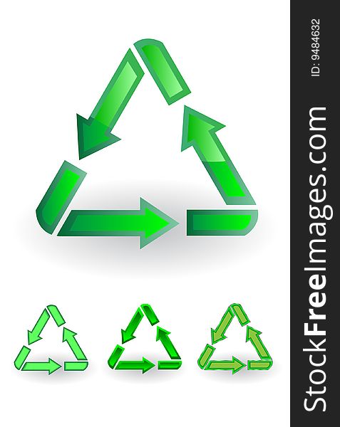 The recycle symbol. A vector. Without mesh.