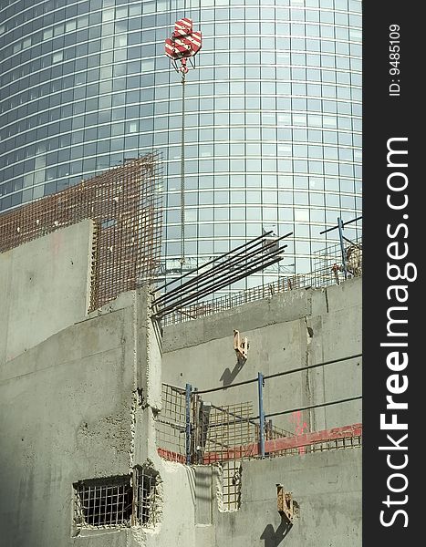 The construction of a building in the trade center of Paris. The construction of a building in the trade center of Paris