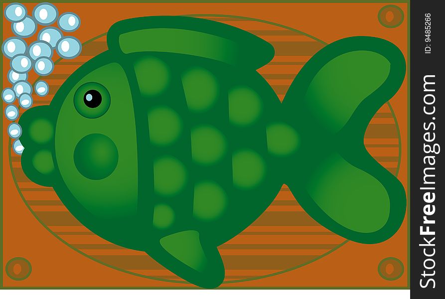 Fish on brown background air spaces