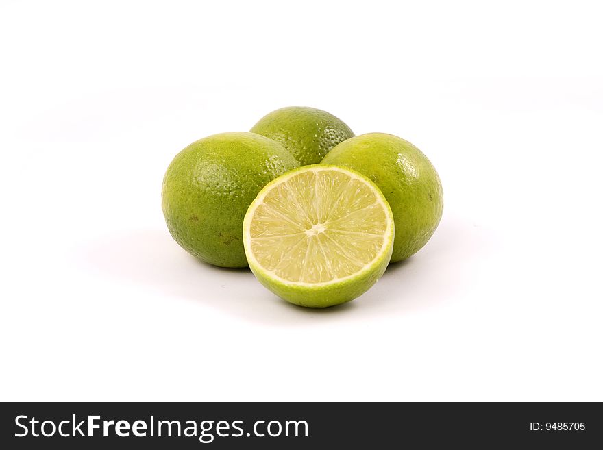 Green lime of the white background