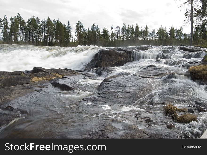 Stream river in the north of Sweden. Stream river in the north of Sweden