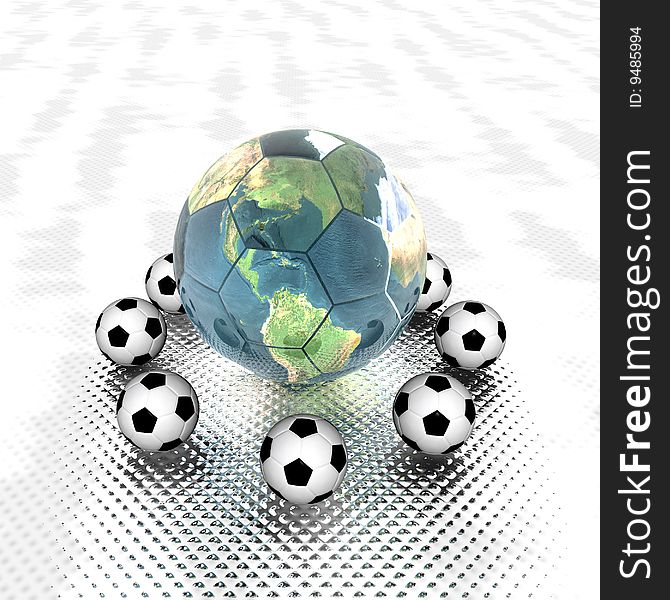 Soccer ball with earth