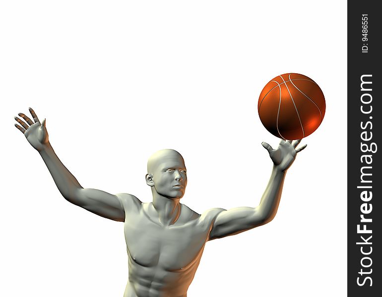 Cyber boy with basket ball