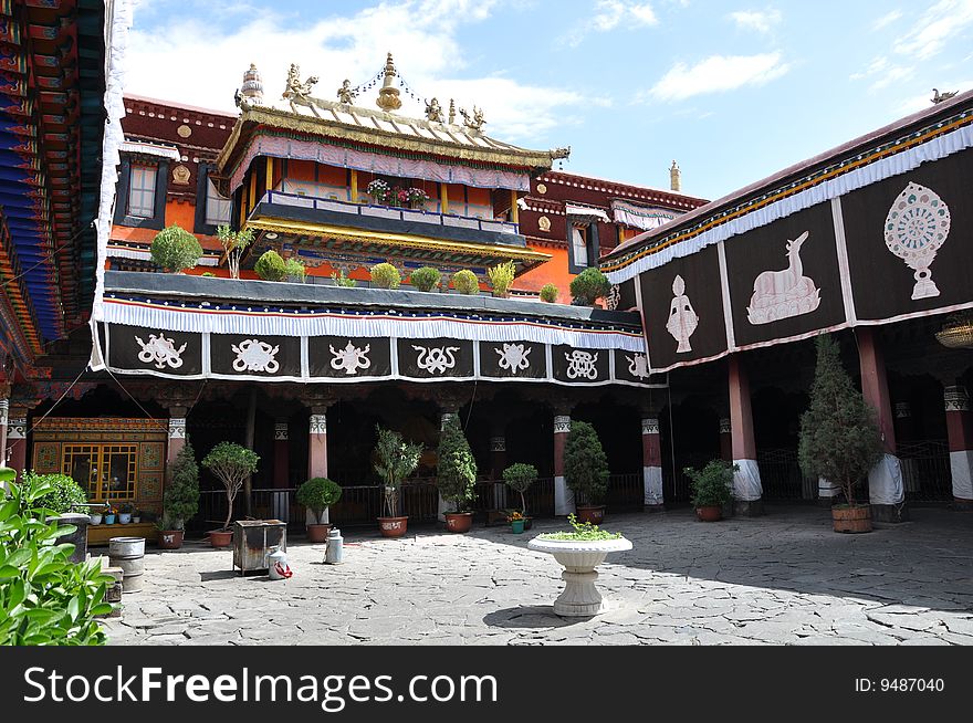 A traditional and buddhism lama architecture in tibet. A traditional and buddhism lama architecture in tibet