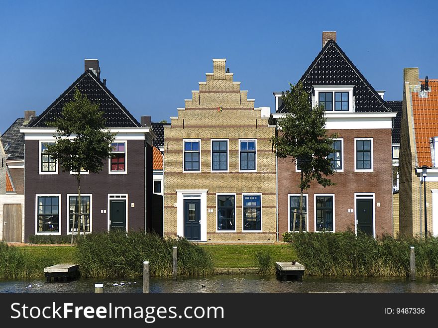 Houses in traditional style in Netherlands. Houses in traditional style in Netherlands