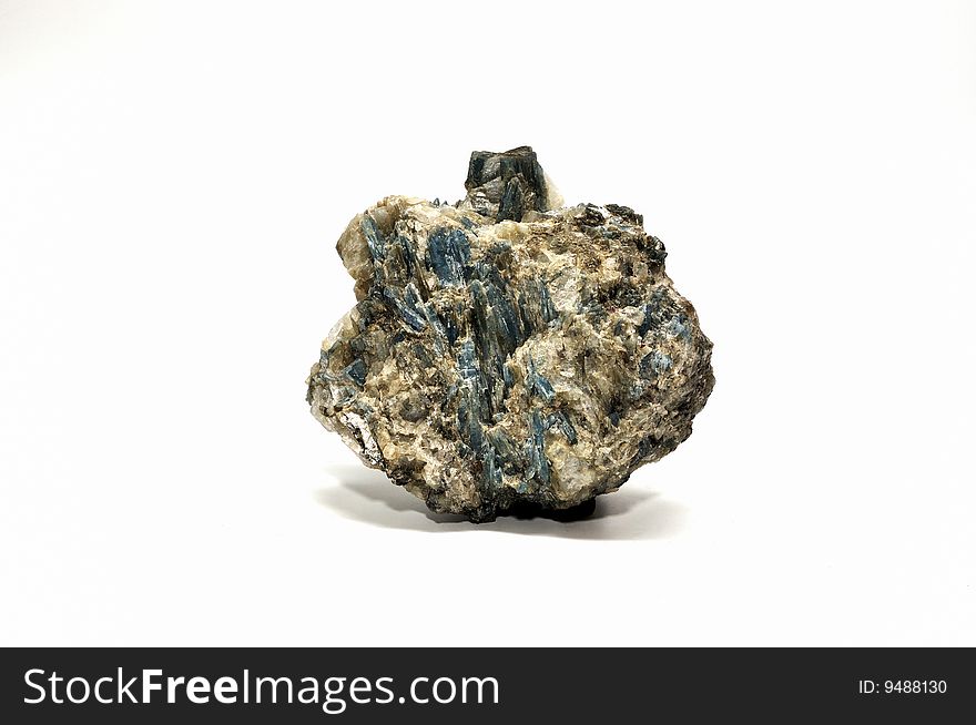 Piece of ore with crystals cyanite. Piece of ore with crystals cyanite