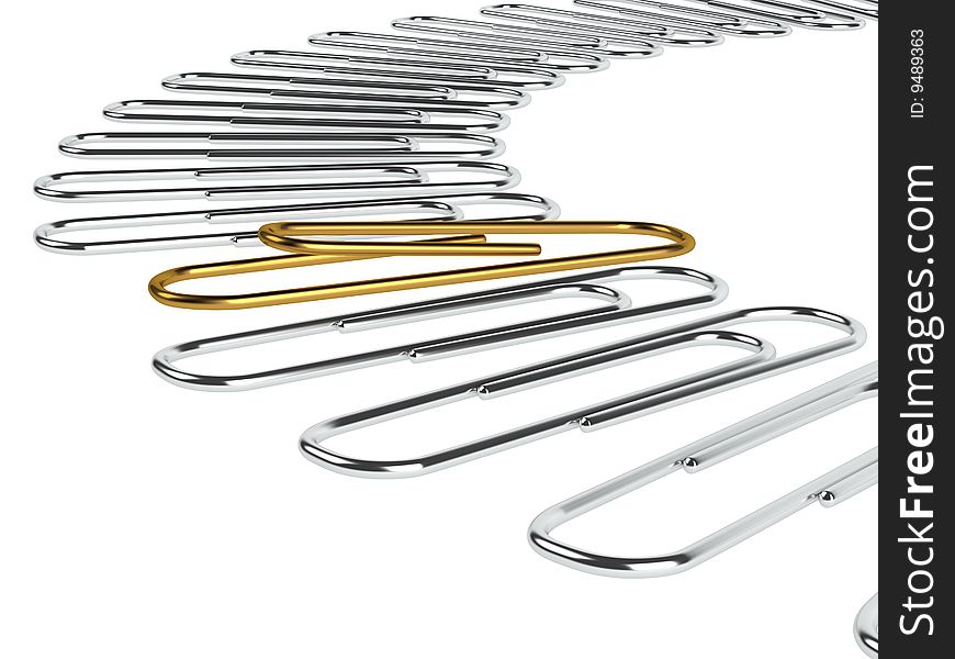 Rendered 3d isolated paper clips