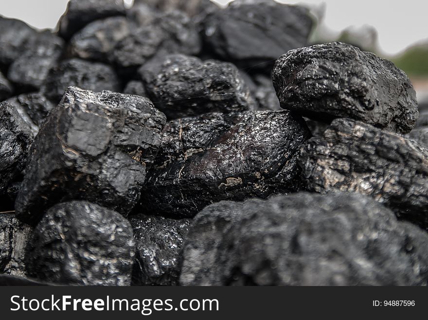 A pile of black coal carbon. A pile of black coal carbon.