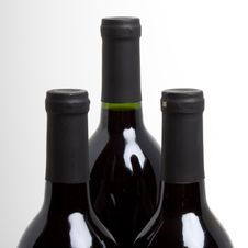Three Bottles Of Wine Stock Photos