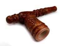 Wood Shaman Pipe For Hashish Smoke Royalty Free Stock Photo Wood Shaman Pipe For Hashish Smoke Royalty Free Stock Photo