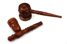 Wood Shaman Pipe For Hashish Smoke Royalty Free Stock Photography Wood Shaman Pipe For Hashish Smoke Royalty Free Stock Photography