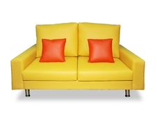 Clean Yellow Sofa And Pillows Royalty Free Stock Image Clean Yellow Sofa And Pillows Royalty Free Stock Image