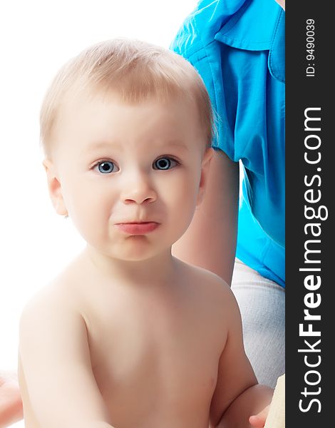 Beautiful baby. Shot in studio. Isolated on white. Beautiful baby. Shot in studio. Isolated on white.